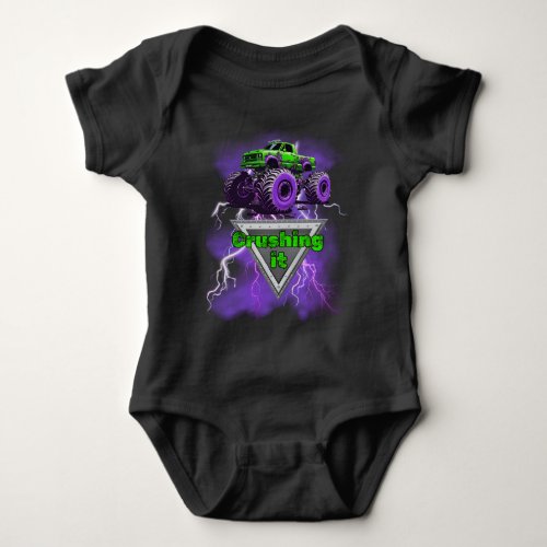 Crushing It Monster Truck Baby One_piece Baby Bodysuit