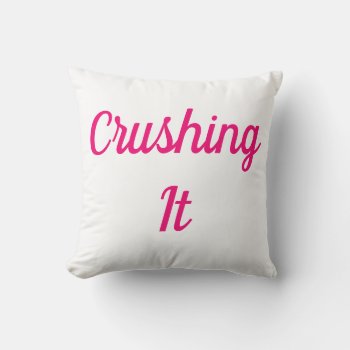 Crushing It White Black And Pink  Reversable Throw Pillow by Frasure_Studios at Zazzle