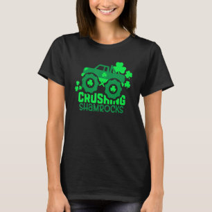 Crushing Shamrocks Monster Truck Irish St Patrick  T-Shirt