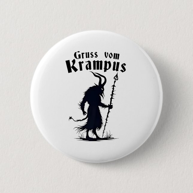 Cruss Vom Krampus Christmas Xmas Devil Spooky Button (Front)
