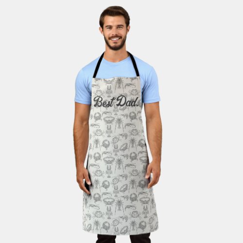 Crustacean Core Aesthetic Black and white Apron