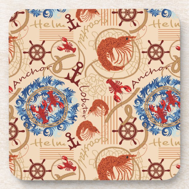 Crustacean core design beverage coaster (Front)