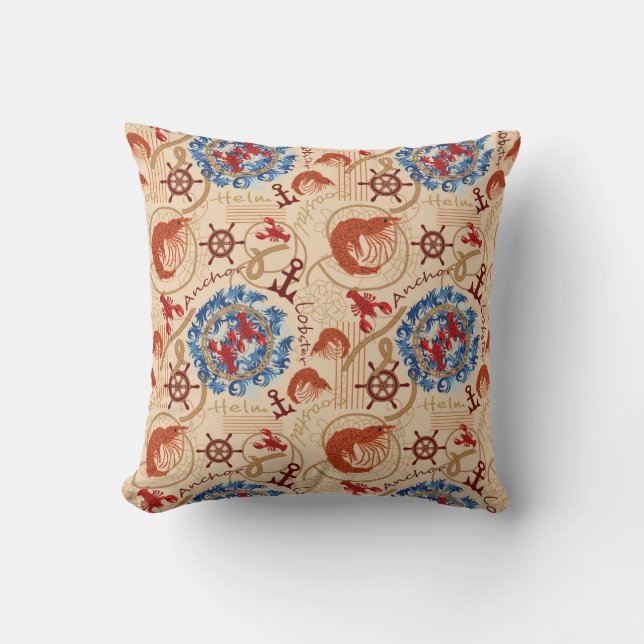 Crustacean core design throw pillow (Front)
