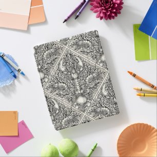 Crustacean in black and natural white iPad smart cover