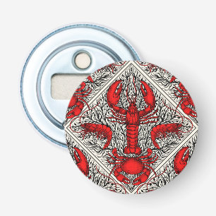 Crustacean in red, black and ivory bottle opener