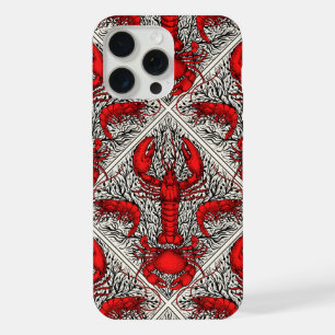 Crustacean in red, black and ivory iPhone 15 pro max case
