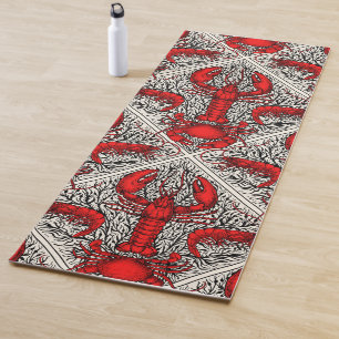 Crustacean in red, black and ivory yoga mat