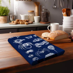 Crustacean Vintage Crab Nautical Kitchen Towel
