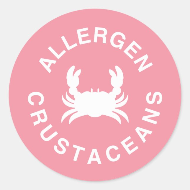 Crustaceans Allergen Warning Classic Round Sticker (Front)