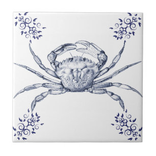Crustaceans Ceramics ~ Green Crab Ceramic Tile
