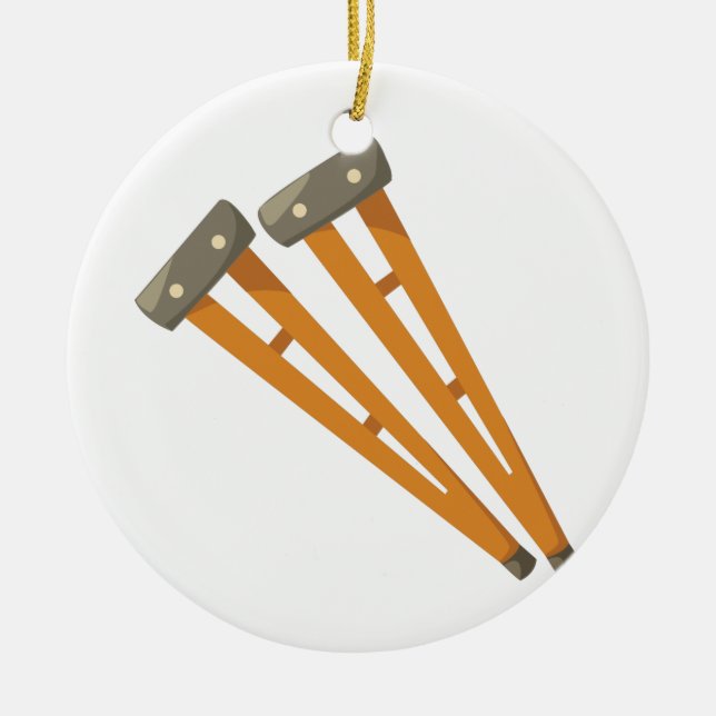 Crutches Ceramic Ornament (Front)