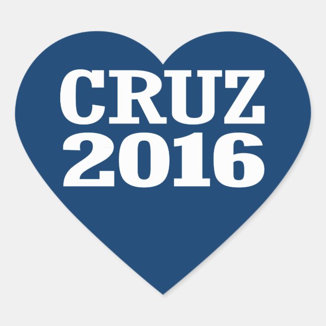 CRUZ 2016 HEART STICKER (Front)