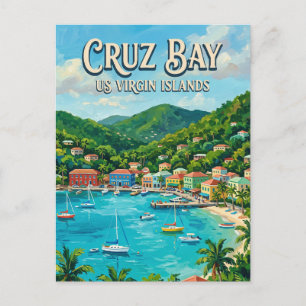 Cruz Bay US Virgin Islands Postcard