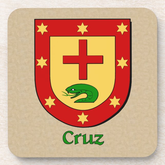 Cruz Family Shield Drink Coaster (Front)