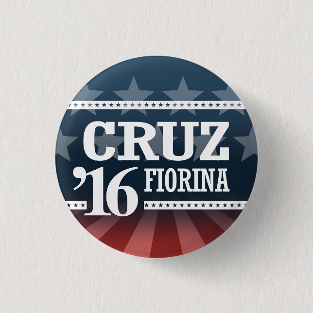 CRUZ FIORINA 2016 PINBACK BUTTON (Front)
