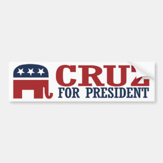 Cruz for President 2016 Elephant Bumper -.png Bumper Sticker