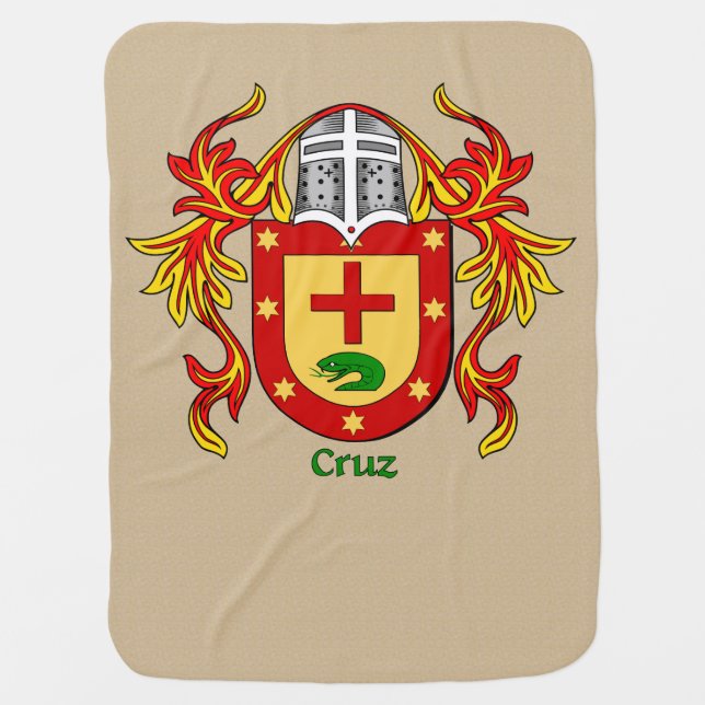 Cruz Heraldic Shield and Mantling Swaddle Blanket (Front)