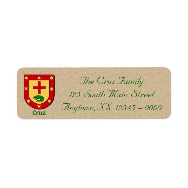 Cruz Heraldic Shield Label (Front)