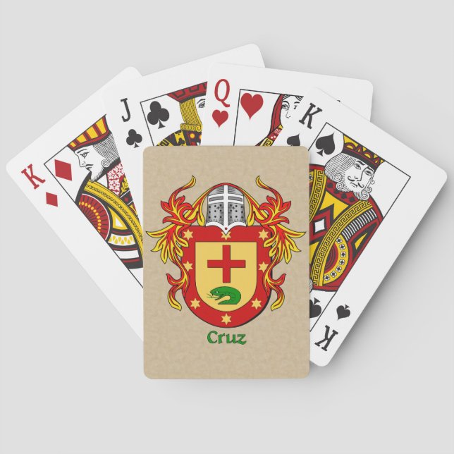 Cruz Heraldic Shield with Mantling Poker Cards (Back)