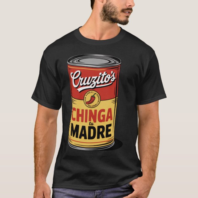 Cruzito’s Can – Chicano Pop Art Streetwear T-Shirt (Front)