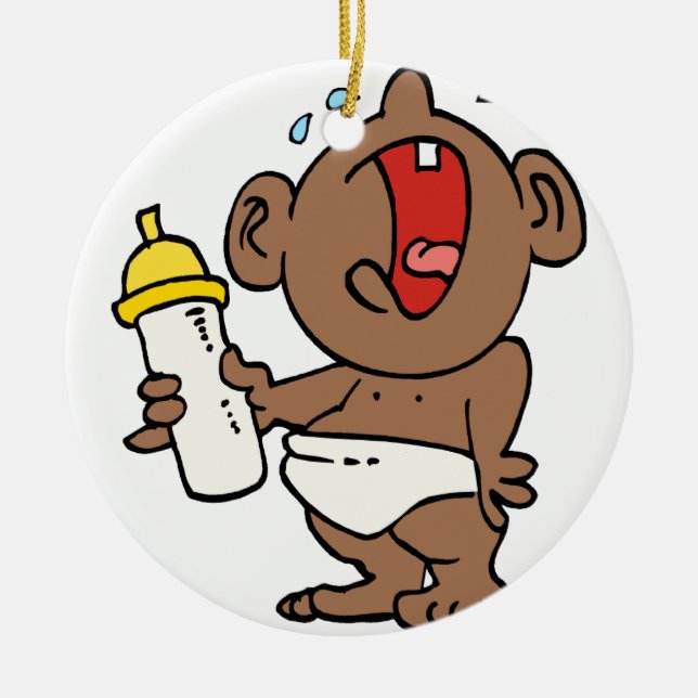 cry baby bottle ceramic ornament (Front)