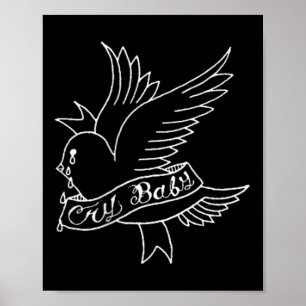 Cry Baby Tattoo Aesthetic Crybaby Bird Poster