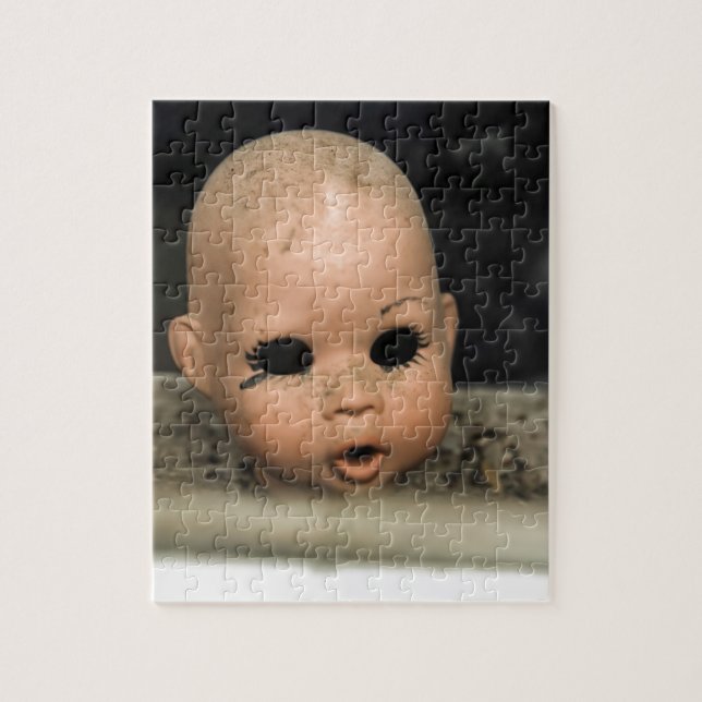 Cry Baby Vintage Doll Head Dirty Window Jigsaw Puzzle (Vertical)