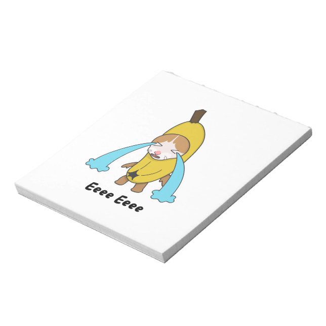Cry Banana Sad Crying Cat Meme Eee Eee Shirt Notepad (Rotated)