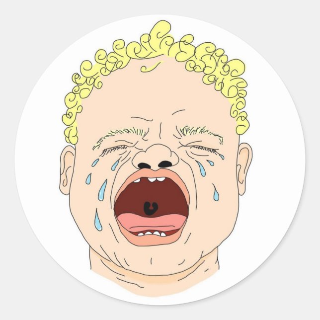 Cry, Cry Baby Classic Round Sticker (Front)