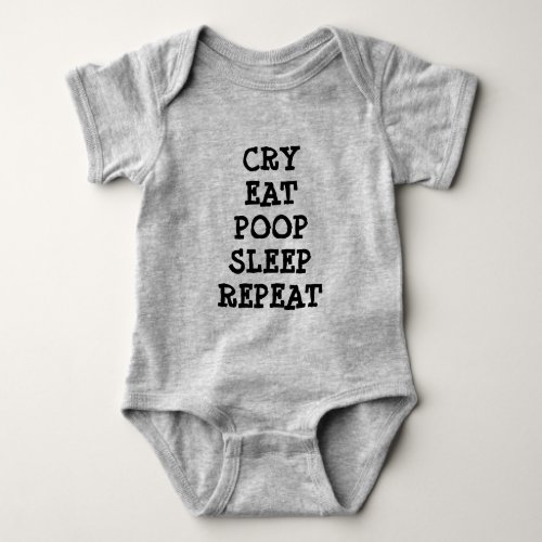 Cry Eat Poop Sleep Repeat  Baby Football Bodysuit