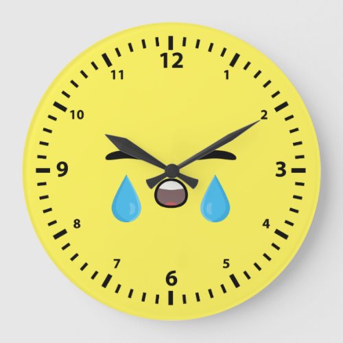 Cry Emoji Large Clock