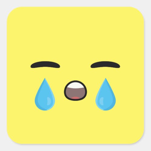 Cry Emoji Square Sticker