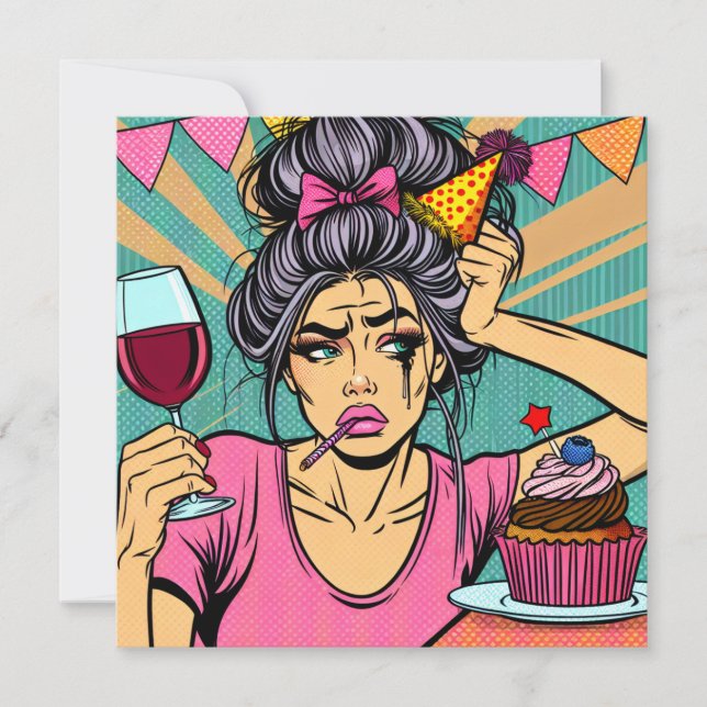 Cry if You Want To Pop Art Birthday Invitation (Front)