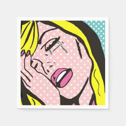 Cry Me a River Pop Art Paper Napkins