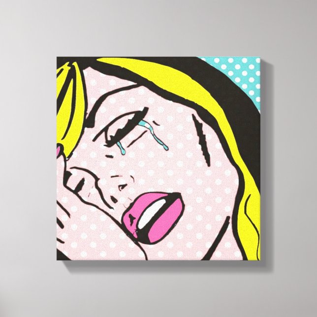 Cry Me a River Pop Art Stretched Canvas (Front)