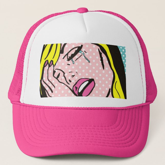Cry Me a River Pop Art Trucker Hat (Front)