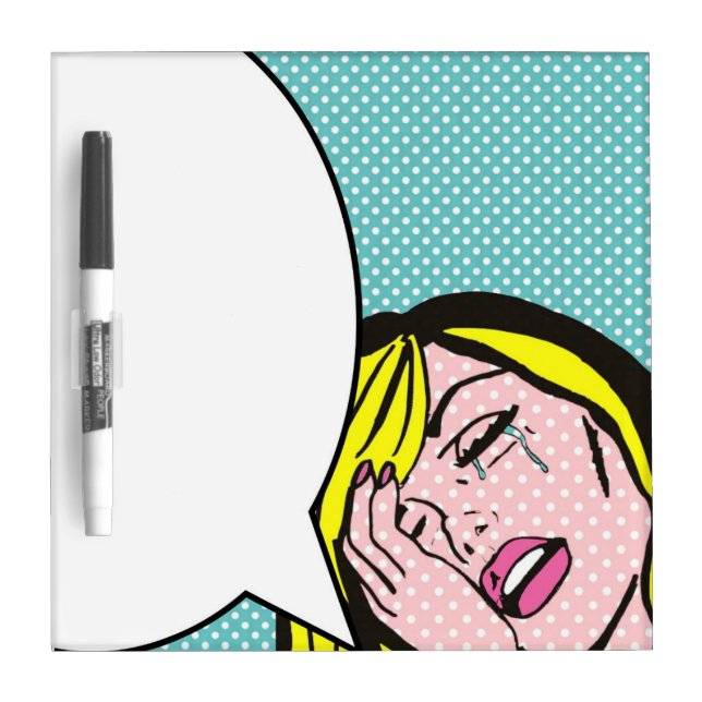 Cry Me River Speech Bubble Pop Art Dry Erase Board (Front)