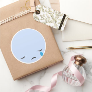 Cry Sad Emoji Classic Round Sticker