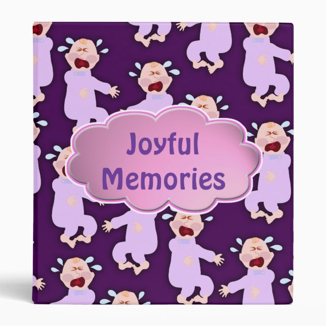 Crybaby Funny Cartoon Pattern Art Design Binder (Front)