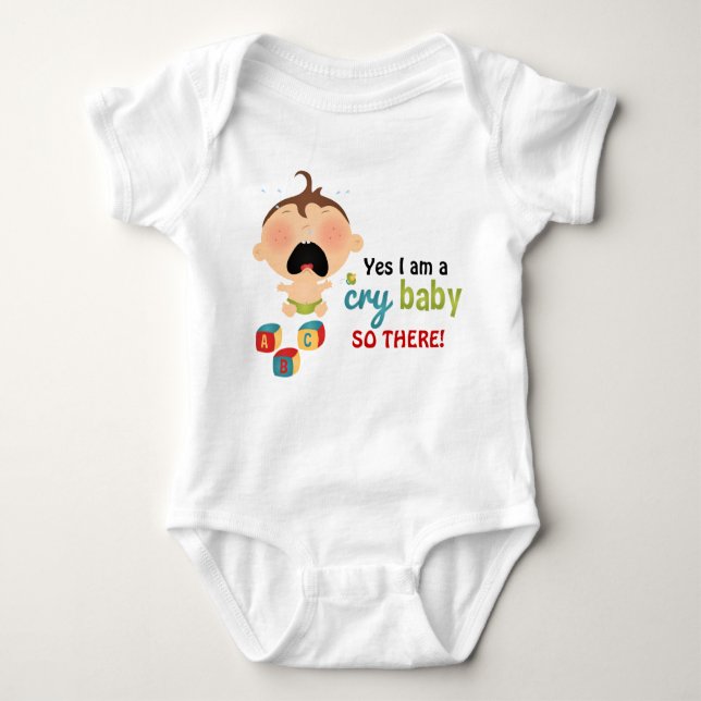 CryBaby One Piece Baby Bodysuit (Front)