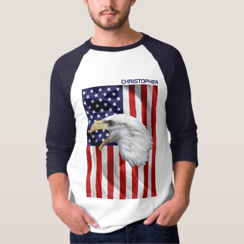 Crying American Eagle The USA Flag Patriotic T_Shirt