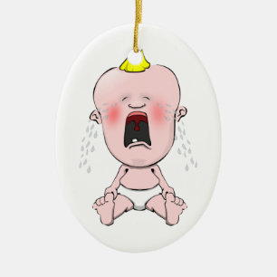 Crying Baby Ceramic Ornament