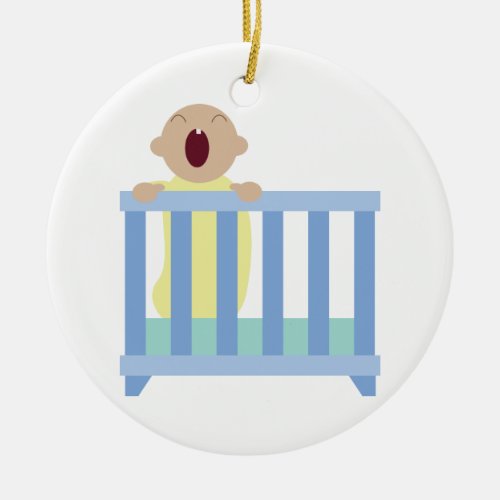 Crying Baby Ceramic Ornament