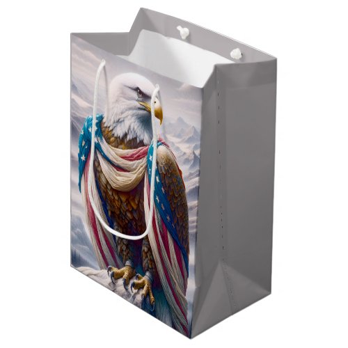 Crying Bald Eagle and American Flag Medium Gift Bag