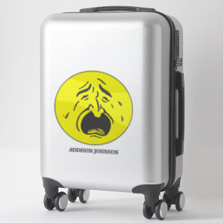 Crying Big Mouth Yellow Face Expression & Name 14" Sticker