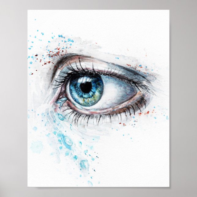 Crying Blue Eye (Sadness, Sympathy and Depression) Poster (Front)