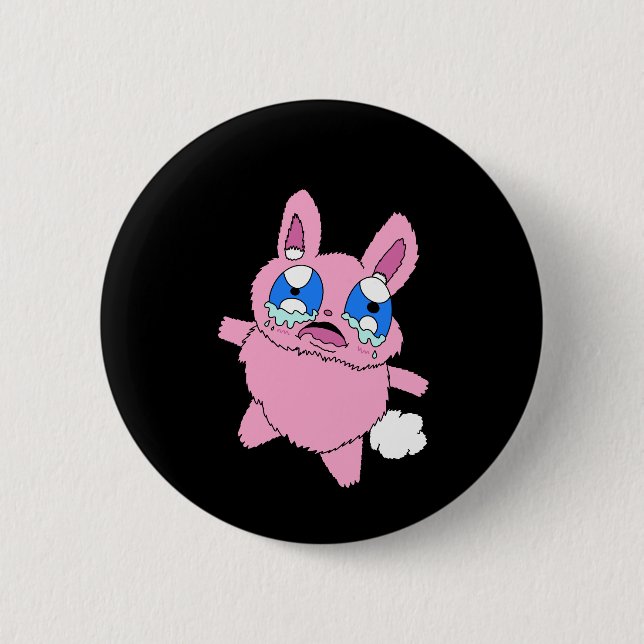 Crying Bunny Button  (Front)