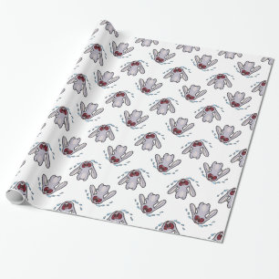 Crying Bunny Rabbit   Bawling Bunny Pattern Wrapping Paper