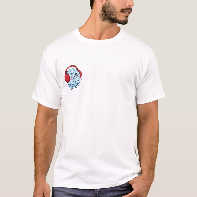 Crying Cartoon Snowflake Character T-Shirt (Front)