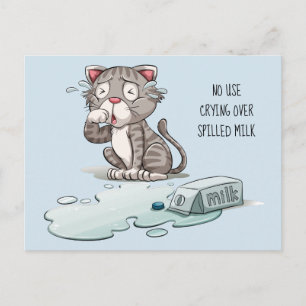 Crying Cat custom text & color postcard